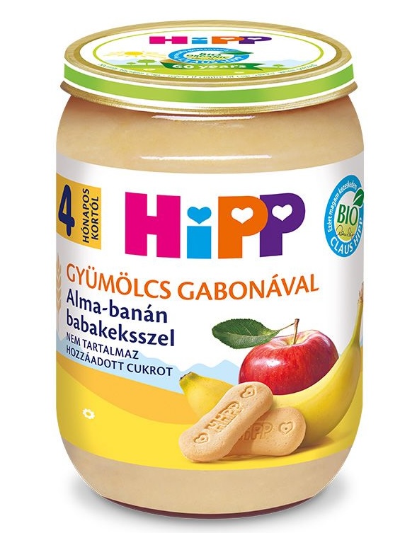 Bébiétel alma-banánpüré 190 g (4hó) HIPP/KREL